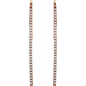 14K Rose 1/4 CTW Natural Diamond Vertical Bar Earrings