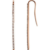 14K Rose 1/4 CTW Natural Diamond Vertical Bar Earrings