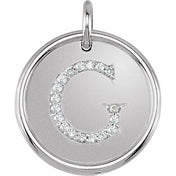 Sterling Silver 1/10 CTW Natural Diamond Posh Mommy? Initial G Pendant