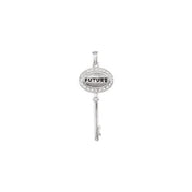 Sterling Silver 1/10 CTW Natural Diamond "Future" Key Pendant