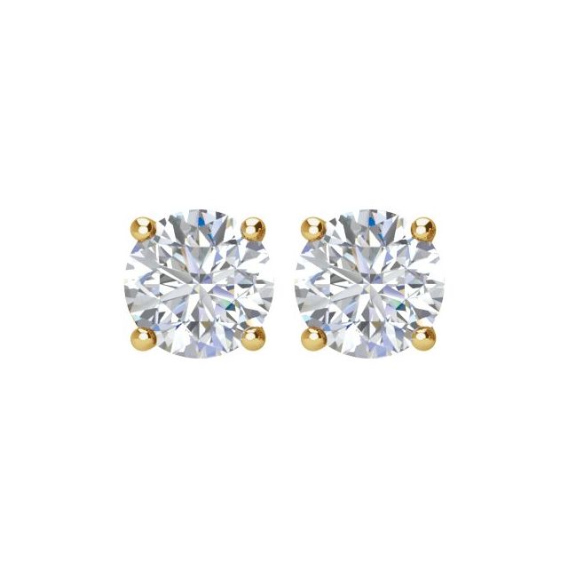 14K Yellow 1/2 CT Natural Diamond Stud Earrings