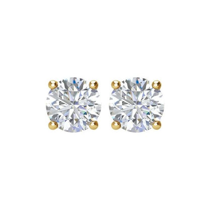 14K Yellow 1/2 CT Natural Diamond Stud Earrings