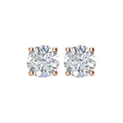 14K Rose 1 1/2 CTW Natural Diamond Stud Earrings