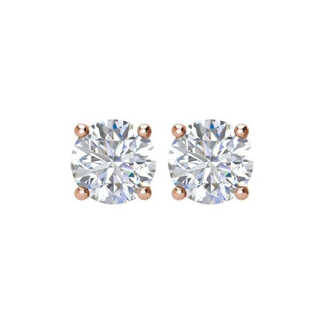 14K Rose 1 1/2 CTW Natural Diamond Stud Earrings
