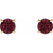 14K Yellow 5 mm Natural Mozambique Garnet Stud Earrings