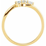 14K Yellow 1/2 CTW Natural Diamond Three-Stone Ring