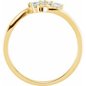 14K Yellow 1/2 CTW Natural Diamond Three-Stone Ring