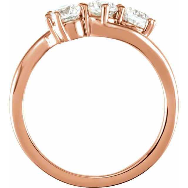14K Rose 1 CTW Lab-Grown Diamond Three-Stone Ring