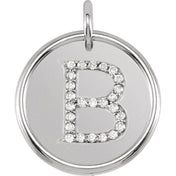 Sterling Silver 1/8 CTW Natural Diamond Posh Mommy? Initial B Pendant
