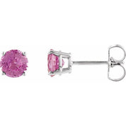 Sterling Silver 4 mm Natural Tourmaline Stud Earrings