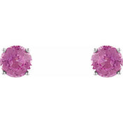Sterling Silver 4 mm Natural Tourmaline Stud Earrings