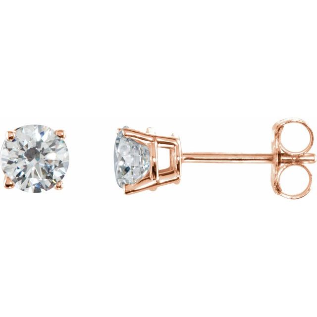 14K Rose 2 CTW Natural Diamond Stud Earrings