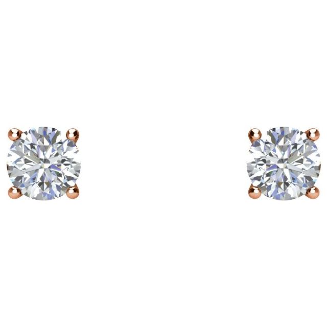 14K Rose 1 1/2 CTW Natural Diamond Stud Earrings