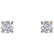 14K Rose 1 1/2 CTW Natural Diamond Stud Earrings