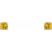 14K Rose 2.5 mm Natural Yellow Sapphire Stud Earrings
