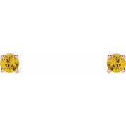 14K Rose 2.5 mm Natural Yellow Sapphire Stud Earrings