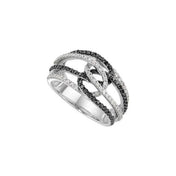 Black Rhodium-Plated 14K White 3/4 CTW Black & White Natural Diamond Ring