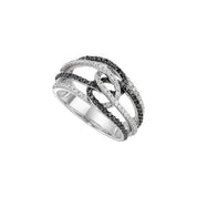 Black Rhodium-Plated 14K White 3/4 CTW Black & White Natural Diamond Ring
