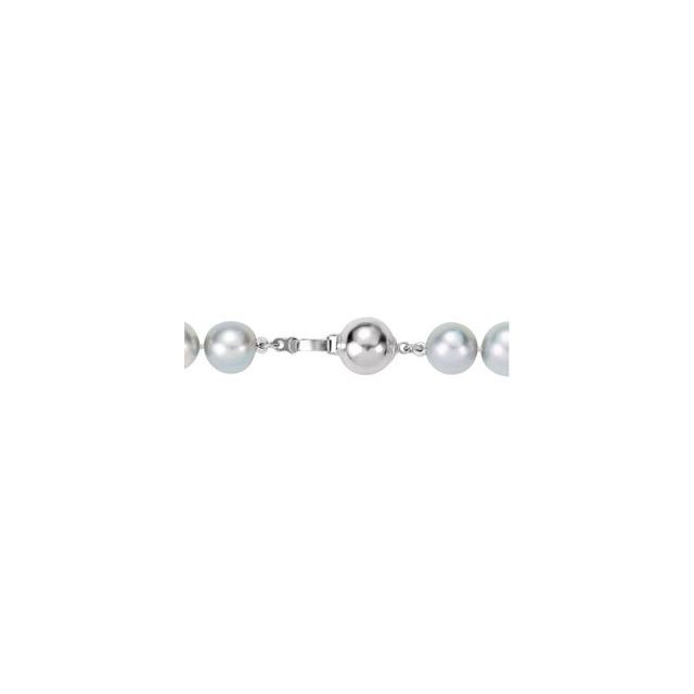 Sterling Silver Cultured Gray Freshwater Pearl 18" Strand
