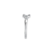 14K White .06 CTW Natural Diamond Knot Ring