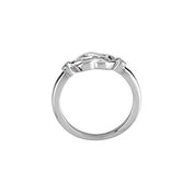 14K White .06 CTW Natural Diamond Knot Ring