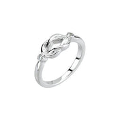 14K White .06 CTW Natural Diamond Knot Ring