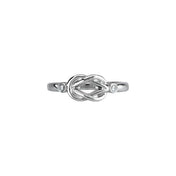 14K White .06 CTW Natural Diamond Knot Ring