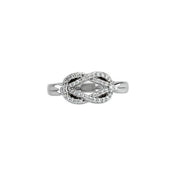 14K White 1/5 CTW Natural Diamond Knot Ring