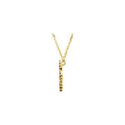 14K Yellow 1/4 CTW Natural Black Diamond Fleur-de-Lis 16" Necklace