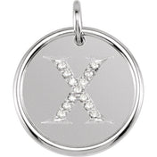 Sterling Silver .07 CTW Natural Diamond Posh Mommy? Initial X Pendant