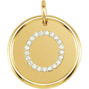 18K Yellow Vermeil 1/10 CTW Natural Diamond Posh Mommy? Initial O Pendant