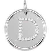 Sterling Silver .08 CTW Natural Diamond Posh Mommy? Initial D Pendant