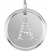 Sterling Silver .08 CTW Natural Diamond Posh Mommy? Initial A Pendant