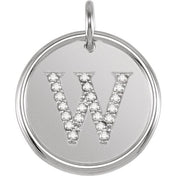 Sterling Silver 1/10 CTW Natural Diamond Posh Mommy? Initial W Pendant