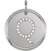 Sterling Silver 1/10 CTW Natural Diamond Posh Mommy? Initial Q Pendant