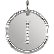 Sterling Silver .04 CTW Natural Diamond Posh Mommy? Initial I Pendant