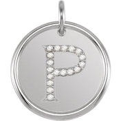 Sterling Silver .07 CTW Natural Diamond Posh Mommy? Initial P Pendant