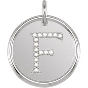 Sterling Silver .08 CTW Natural Diamond Posh Mommy? Initial F Pendant