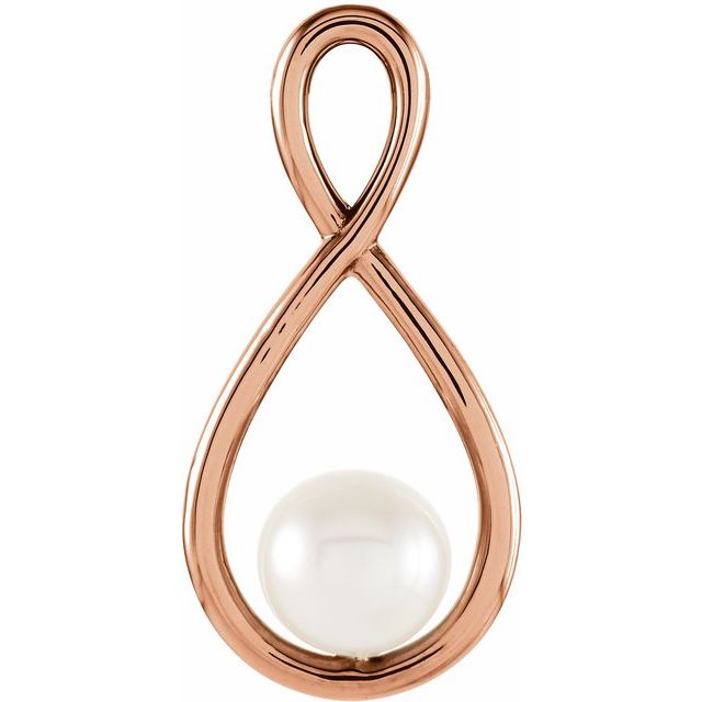 14K Rose Cultured White Freshwater Pearl Pendant