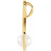 14K Yellow Cultured White Freshwater Pearl Pendant