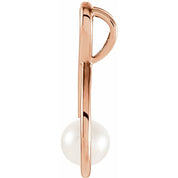 14K Rose Cultured White Freshwater Pearl Pendant