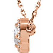 14K Lab-Grown Diamond Halo-Style 16" Necklace with 1/5 to 1/2 CTW Diamond Accents