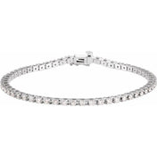 18K White 2 1/4 CTW Natural Diamond Line 7 1/4" Bracelet