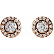 14K Rose 1/4 CTW Natural Diamond Halo-Style Earrings