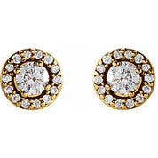 14K Yellow 1/4 CTW Natural Diamond Halo-Style Earrings
