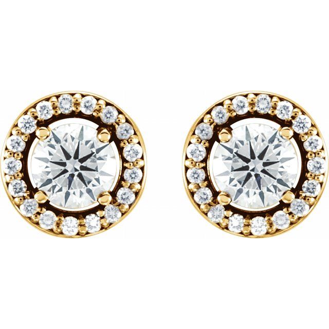 2 CTW Lab-Grown Diamond Halo-Style Earrings
