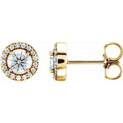 14K Yellow 1/2 CTW Natural Diamond Halo-Style Earrings