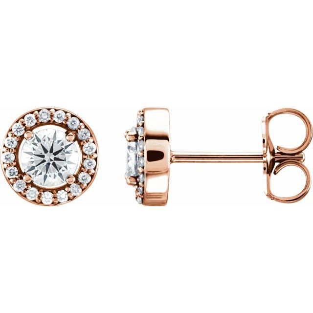 2 CTW Lab-Grown Diamond Halo-Style Earrings