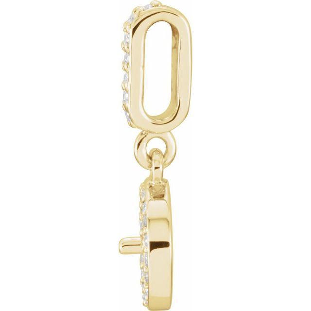 14K Yellow .06 CTW Natural Diamond Semi-Set Pendant for 5.5-6 mm Pearl