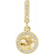 14K Yellow .06 CTW Natural Diamond Semi-Set Pendant for 5.5-6 mm Pearl